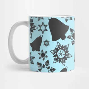 Christmas Bells Pattern (Charcoal-Blue) Mug